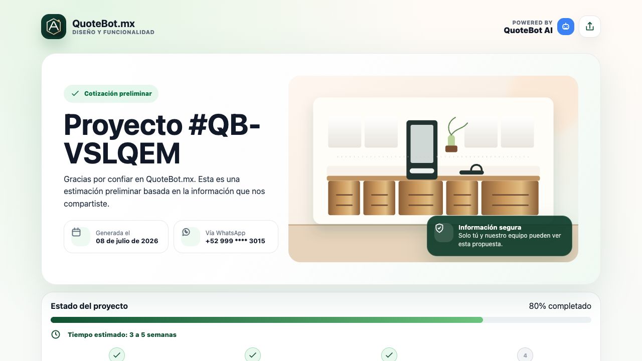 Propuesta web real generada por QuoteBot AI
